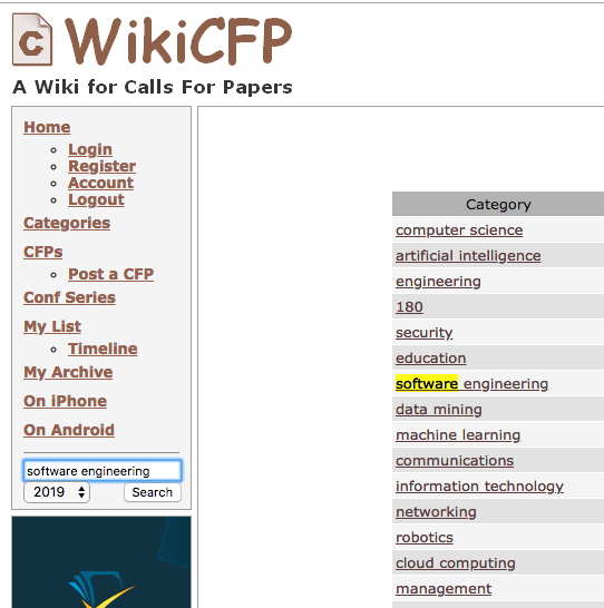 Wikicfp Search