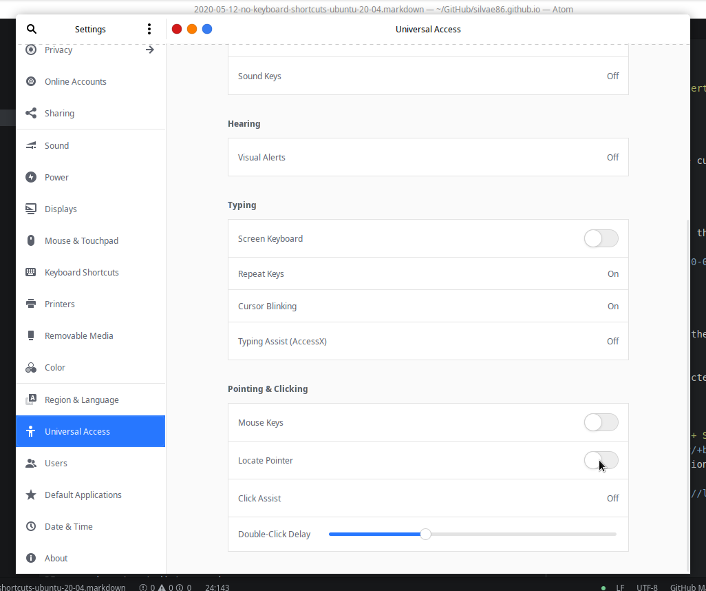 Disabling Locate Pointer in Accessibility