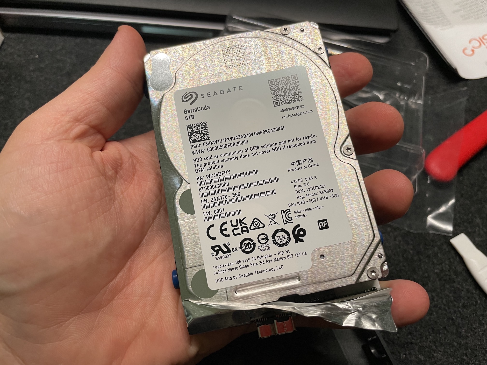 Hard drive model and part number