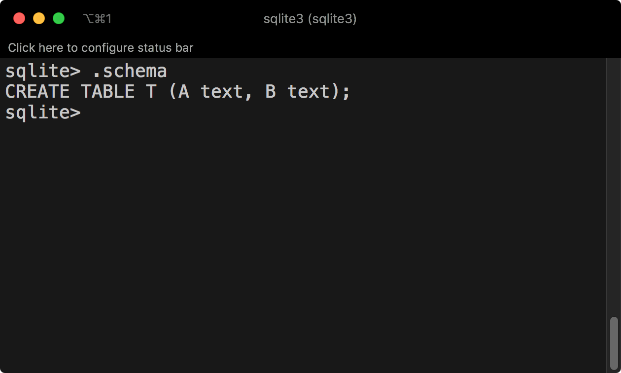 SQLite Dump Command Result